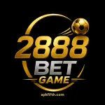 2888BET Game logo on black background, simple and modern design.