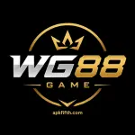 WG88 Game logo featuring bold silver and gold typography on a black background with a premium gaming style design.