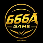 666A Game golden logo on black background in stylish gaming design.