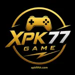 XPK77 Game black and bronze gaming logo with simple style.