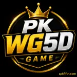 PKWG5D Game logo with a black background and gold gaming theme.